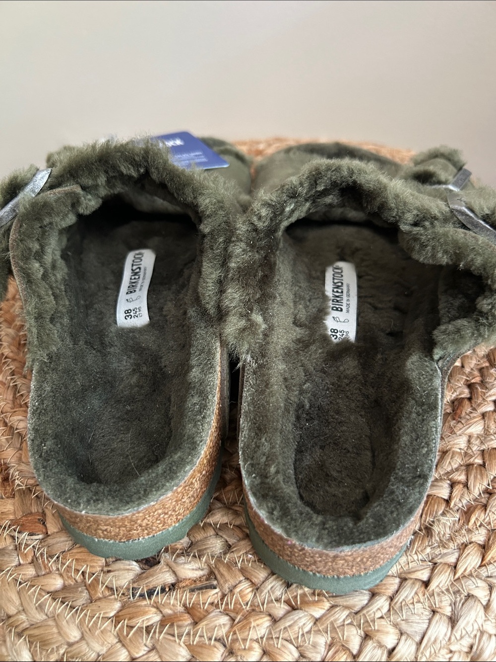 Birkenstock Arizona Shearling Sandal Thyme - Picture 4 of 8